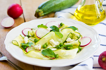 Image showing Zucchini with Pea and Feta salad