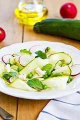 Image showing Zucchini with Pea and Feta salad