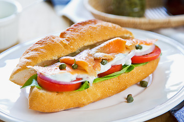 Image showing Salmon sandwich 