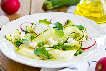 Image showing Zucchini with Pea and Feta salad