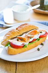 Image showing Salmon sandwich 