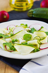 Image showing Zucchini with Pea and Feta salad