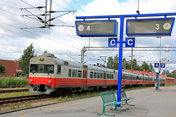 Image showing Regional Train on Empty Railway Station