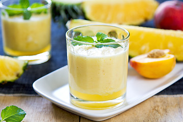 Image showing Pineapple with Peach smoothie