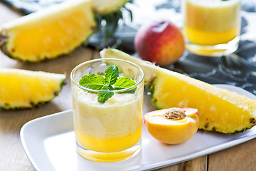 Image showing Pineapple with Peach smoothie