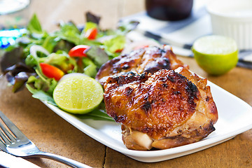 Image showing Grilled chicken with salad 