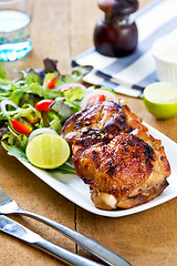 Image showing Grilled chicken with salad 