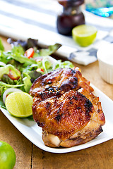 Image showing Grilled chicken with salad 