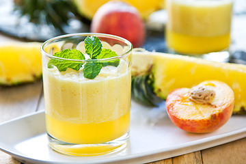 Image showing Pineapple with Peach smoothie