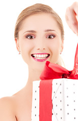 Image showing happy girl with gift box