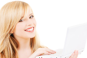 Image showing teenage girl with laptop computer