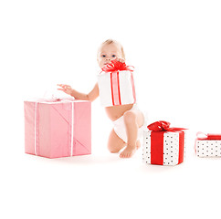 Image showing baby boy with gifts