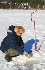 Image showing Ice fishing