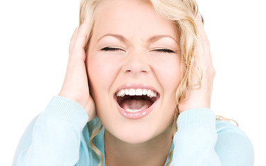 Image showing happy screaming woman