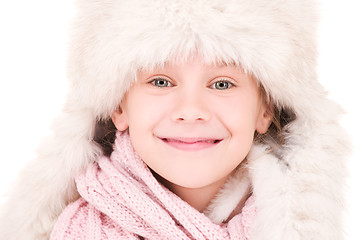 Image showing happy girl in winter hat