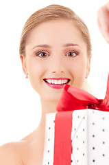 Image showing happy girl with gift box