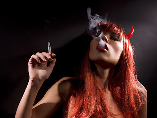 Image showing smoking devil