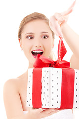 Image showing happy girl with gift box