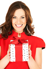 Image showing happy woman with gift box