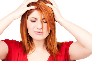 Image showing unhappy redhead woman