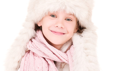 Image showing happy girl in winter hat