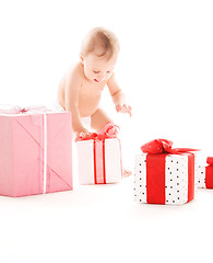 Image showing baby boy with gifts