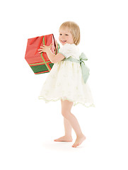 Image showing girl with gift box