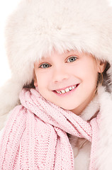 Image showing happy girl in winter hat