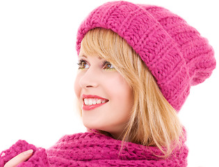 Image showing happy teenage girl in hat