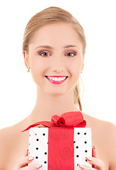 Image showing happy girl with gift box