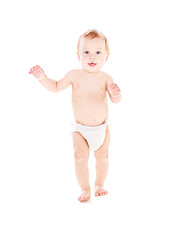 Image showing standing baby boy in diaper