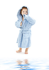 Image showing baby boy in blue robe