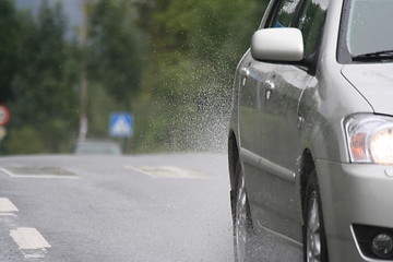 Image showing Driving in the rain