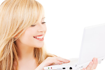 Image showing teenage girl with laptop computer