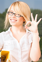 Image showing young businesswoman in office