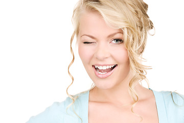 Image showing winking woman