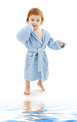 Image showing baby boy in blue robe