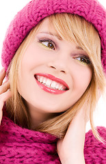 Image showing happy teenage girl in hat