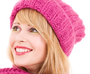 Image showing happy teenage girl in hat