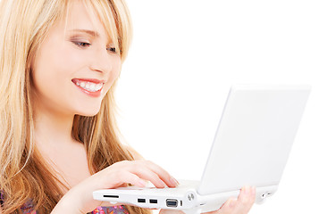 Image showing teenage girl with laptop computer