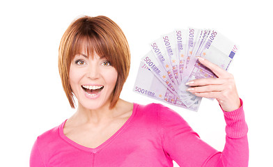Image showing happy woman with money