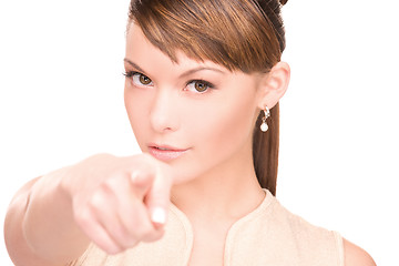 Image showing woman pointing her finger