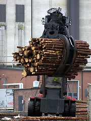 Image showing Truck Loading Timber