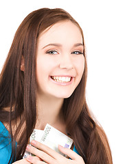 Image showing lovely teenage girl with money