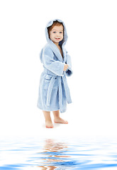 Image showing baby boy in blue robe