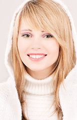 Image showing lovely teenage girl in hoodie