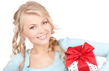 Image showing happy girl with gift box