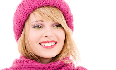 Image showing happy teenage girl in hat