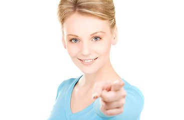 Image showing woman pointing her finger