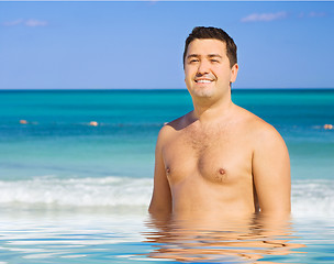 Image showing happy man on the beach